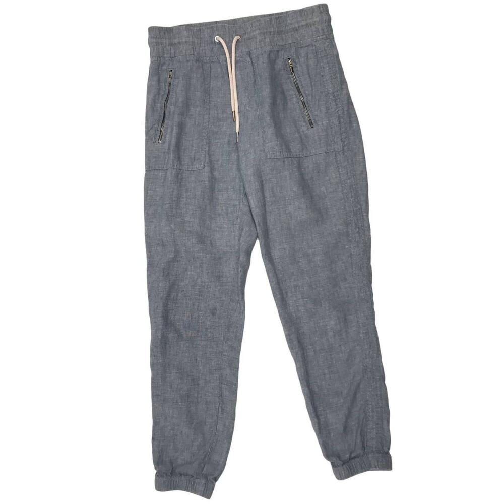 Athleta Chambray Blue Cabo Linen Jogger Pant Womens 0